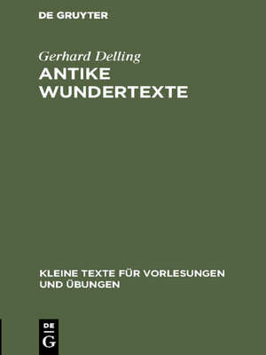 cover image of Antike Wundertexte